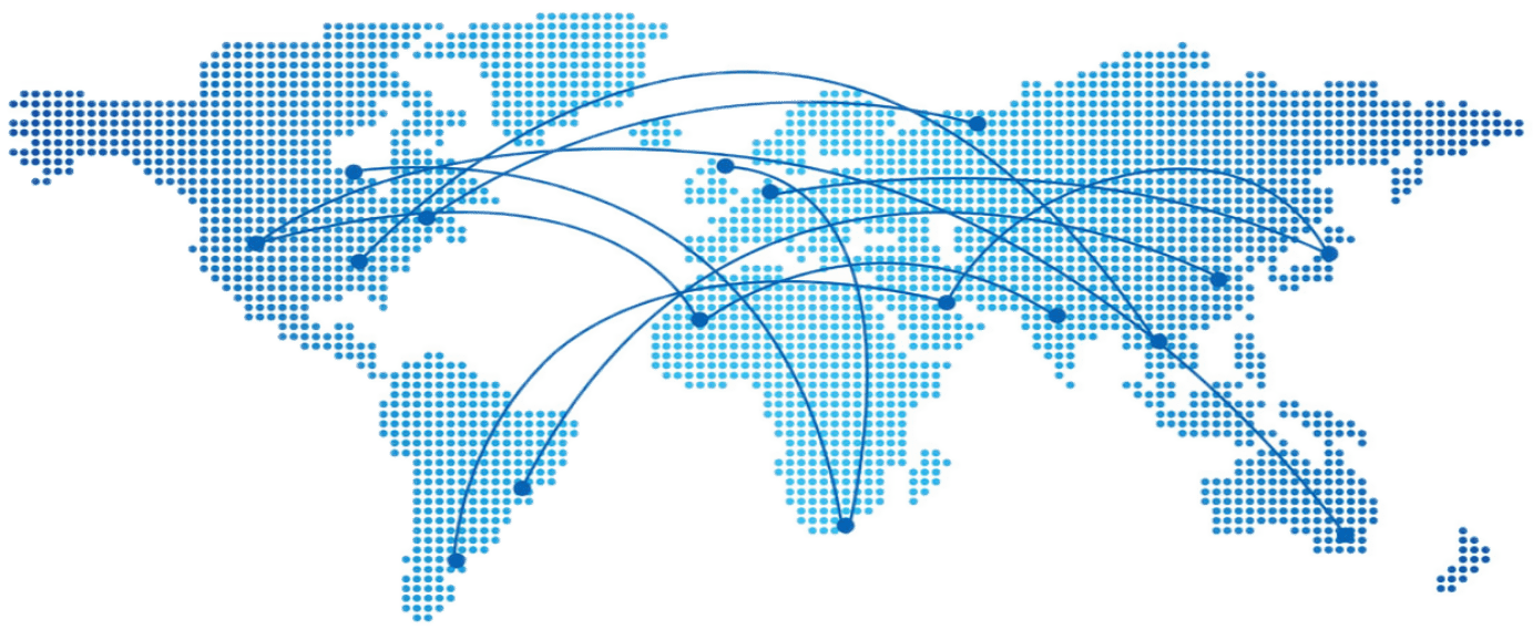 Global recruitment services map highlighting worldwide staffing solutions